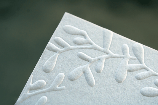 Embossed Cotton Note Cards - Artisan Stationery with Envelope Liner - 10's pack