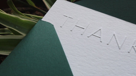 Embossed Thank You Note Cards - Artisan Stationery - 5's pack